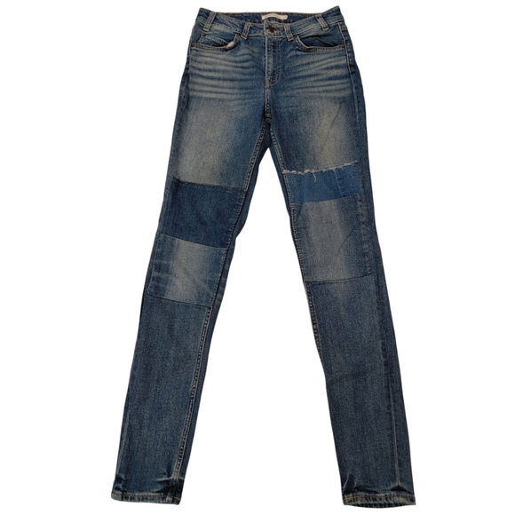 Levi's Blue High Rise Skinny Patchwork Denim - Picture 1 of 9